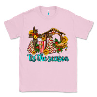 Bubblegum Pink tis the seasin with christmas cake abd jesus Classic Tee - AdoDesignShop