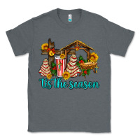Charcoal Heather tis the seasin with christmas cake abd jesus Classic Tee - AdoDesignShop