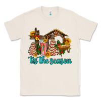 Natural tis the seasin with christmas cake abd jesus Classic Tee - AdoDesignShop