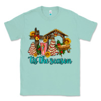 Seafoam tis the seasin with christmas cake abd jesus Classic Tee - AdoDesignShop