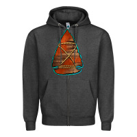 Charcoal Heather wooden arrowhead Zipper Hoodie - Jasminsmagicworld