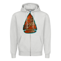 Dove Grey wooden arrowhead Zipper Hoodie - Jasminsmagicworld