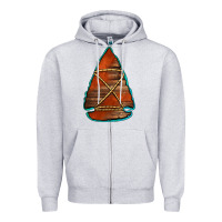 Heather Grey wooden arrowhead Zipper Hoodie - Jasminsmagicworld