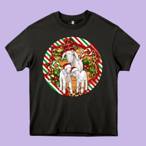 Christmas Goat Family Ornament Heavy Core Tee Designed By Artiststas