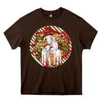 Chocolate Brown christmas goat family ornament Heavy Core Tee - Artiststas