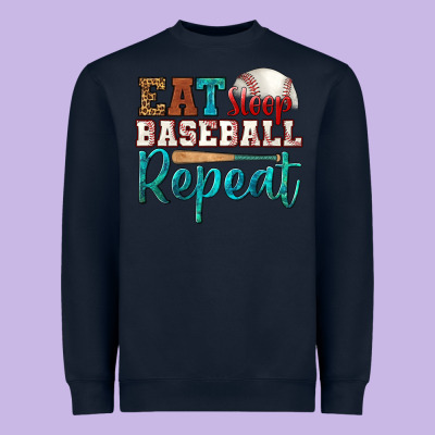 Eat Sleep Baseball Repeat Heavyweight Sweatshirt Designed By Hra Design Shop
