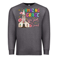 Charcoal Heather amazing grace how sweet the sound Premium Sweatshirt - MaliasSmallBusiness
