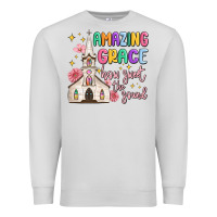 Dove Grey amazing grace how sweet the sound Premium Sweatshirt - MaliasSmallBusiness