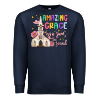 Navy amazing grace how sweet the sound Premium Sweatshirt - MaliasSmallBusiness