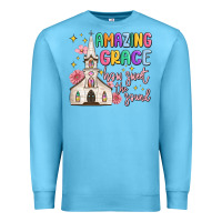 Ocean Blue amazing grace how sweet the sound Premium Sweatshirt - MaliasSmallBusiness