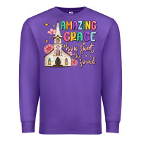 Purple amazing grace how sweet the sound Premium Sweatshirt - MaliasSmallBusiness