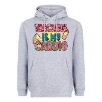 Heather Grey teaching is my cardio Heavyweight Hoodie - NancyCooperArtShop
