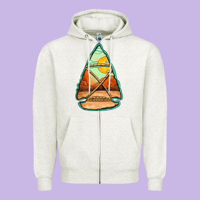 Western Desert Arrowhead Zipper Hoodie Designed By Jasminsmagicworld