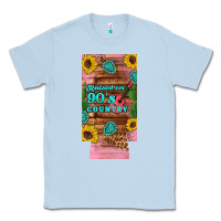 Dusty Blue raised 90's country guitar cactus sunflower's 12 oz can cooler  (slim) Classic Tee - Artiststas