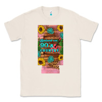 Natural raised 90's country guitar cactus sunflower's 12 oz can cooler  (slim) Classic Tee - Artiststas
