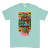Seafoam raised 90's country guitar cactus sunflower's 12 oz can cooler  (slim) Classic Tee - Artiststas