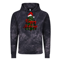 Cloud Black happy holidays christmas tree Vintage Hoodie - RanaPortraitStore