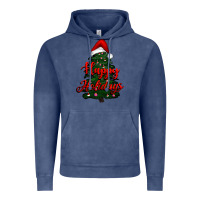 Vintage Denim happy holidays christmas tree Vintage Hoodie - RanaPortraitStore