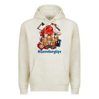 Oatmeal Heather secretary life gnome Premium Hoodie - BarkalooDesign