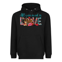 Black all you need is love Heavyweight Hoodie - NancyCooperArtShop