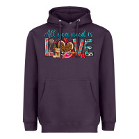 Plum all you need is love Heavyweight Hoodie - NancyCooperArtShop