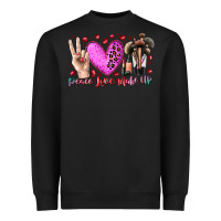 Black peace love makeup Heavyweight Sweatshirt - RacoonDesign