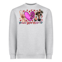 Heather Grey peace love makeup Heavyweight Sweatshirt - RacoonDesign