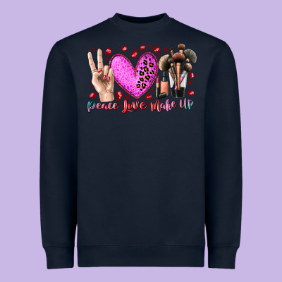 Peace Love Makeup Heavyweight Sweatshirt Designed By Racoondesign