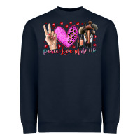 Navy peace love makeup Heavyweight Sweatshirt - RacoonDesign
