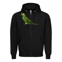 Black Ring Necked Parakeet Zipper Hoodie - LillyAllenDesigns