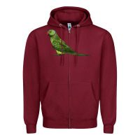 Burgundy Ring Necked Parakeet Zipper Hoodie - LillyAllenDesigns