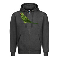 Charcoal Heather Ring Necked Parakeet Zipper Hoodie - LillyAllenDesigns