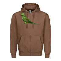 Chestnut Ring Necked Parakeet Zipper Hoodie - LillyAllenDesigns