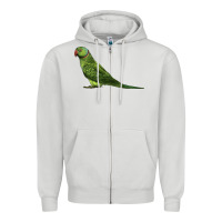 Dove Grey Ring Necked Parakeet Zipper Hoodie - LillyAllenDesigns