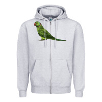 Heather Grey Ring Necked Parakeet Zipper Hoodie - LillyAllenDesigns