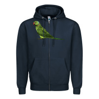 Navy Ring Necked Parakeet Zipper Hoodie - LillyAllenDesigns