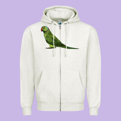 Ring Necked Parakeet Zipper Hoodie Designed By Lillyallendesigns
