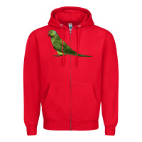 Red Ring Necked Parakeet Zipper Hoodie - LillyAllenDesigns