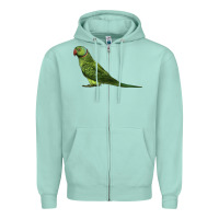 Seafoam Ring Necked Parakeet Zipper Hoodie - LillyAllenDesigns