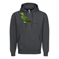 Smoke Ring Necked Parakeet Zipper Hoodie - LillyAllenDesigns