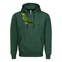 Sports Green Ring Necked Parakeet Zipper Hoodie - LillyAllenDesigns