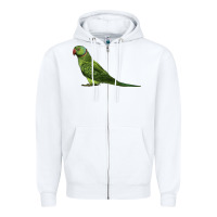 White Ring Necked Parakeet Zipper Hoodie - LillyAllenDesigns