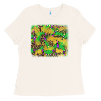Bone mardi gras fleur de lis and leopard background Ladies Tee - AdoDesignShop