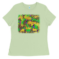 Matcha mardi gras fleur de lis and leopard background Ladies Tee - AdoDesignShop