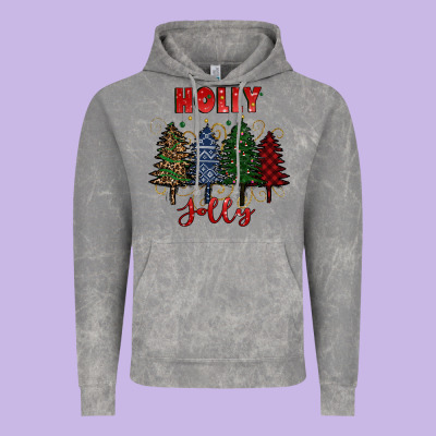 Holly Jolly Christmas Trees Vintage Hoodie Designed By Ranaportraitstore