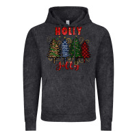 Vintage Black holly jolly Christmas trees Vintage Hoodie - RanaPortraitStore