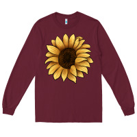 Burgundy sunflower Long Sleeve Tee - JahusDesignShop