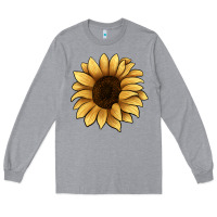 Heather Grey sunflower Long Sleeve Tee - JahusDesignShop
