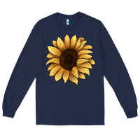 Navy sunflower Long Sleeve Tee - JahusDesignShop
