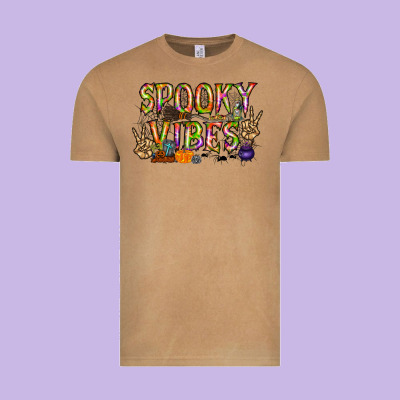 Spooky Vibes Vintage Tee Designed By Racoondesign